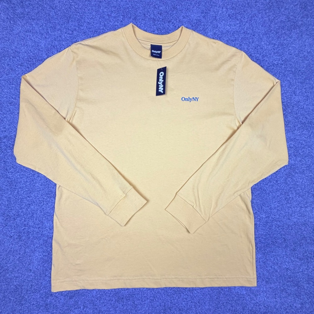 Only NY Bullfrog Graphic Long Sleeve T-Shirt Mens Med‎ Yellow Cotton Streetwear
